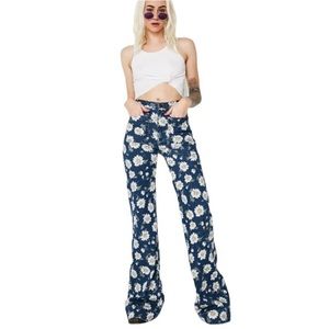 Show Me Your Mumu Hippie Flip Floral Bell Bottom Jeans Size 25